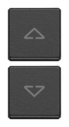 Due tasti flat intercambiabili simboli frecce grigio antracite per dispositivi elettronici