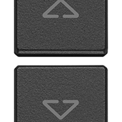 Due tasti flat intercambiabili simboli frecce grigio antracite per dispositivi elettronici