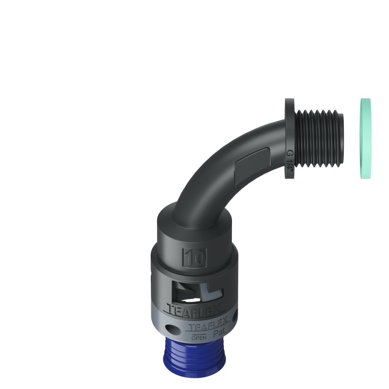 Curva 90°Ip68 Bn10 1/4Nero