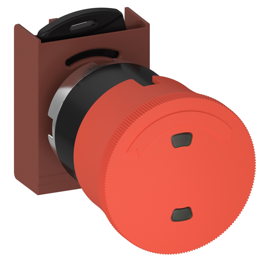 Pulsante emergenza modulare metallo 40mm rosso twist release per industria e costruzione