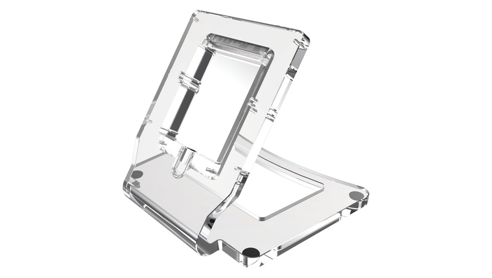 Supporto da tavolo trasparente plexiglass 10 mm per dispositivi video uso lavoro e casa