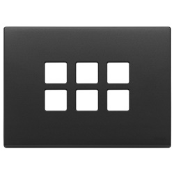 Placca 3 moduli per 6 comandi domotici Flat metallo grigio antracite KNX
