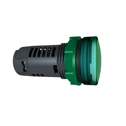 Lampada spia monoblocco verrde Ø22 con LED integrato 110-120 Vac