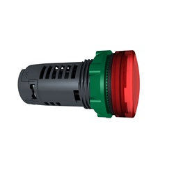 Lampada spia monoblocco rossa Ø22 con LED integrato 110-120 Vac