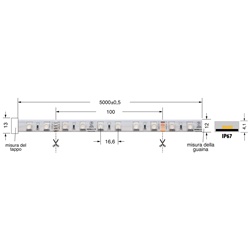 Striscia LED RGB 14,4W/m 24V IP67 resistente polvere acqua per interni ed esterni