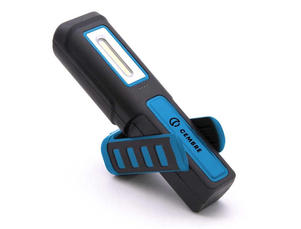 Lampada LED portatile 600 lumen dimmerabile con supporto magnetico e gancio sospensione USB ricaricabile per ispezioni