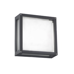 Applique plafoniera antracite IP54 E27 esterno interno alluminio vetro satinato