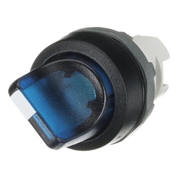 Selettore 2 posizioni mantenuto manopola blu ghiera nera per impianti elettrici professionali