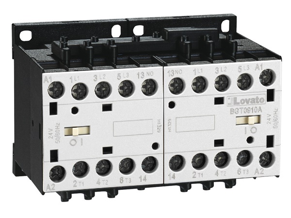 Teleinvertitore 12A AC3 5,7kW bobina 230V AC interblocco meccanico potenza industriale
