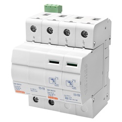 Scaricatore sovratensioni 1P+N 25kA ausiliario Tipo 1+2 Serie 90 AM impianti elettrici modulari
