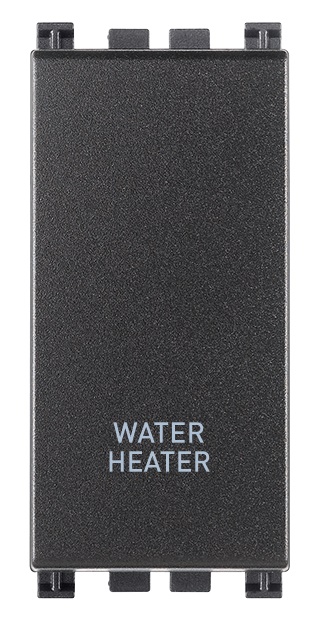 Interruttore 2P 20AX 250V illuminabile simbolo WATER/HEATER grigio per impianti domestici