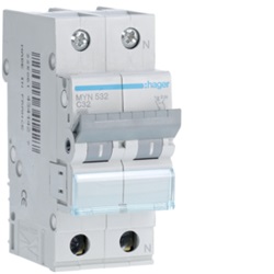 INTERR. AUTOM.1P+N 32A 4.5KA C 2M