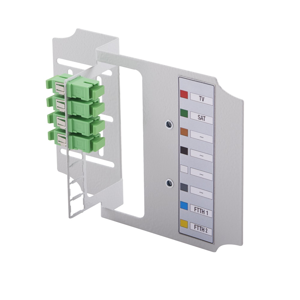 Piastra terminale STOA per cablaggio fibra ottica max 8 F.O. SC/APC rete LAN data center