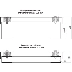 ZOCCOLO ANTISISMICO H.100 MM. P.500