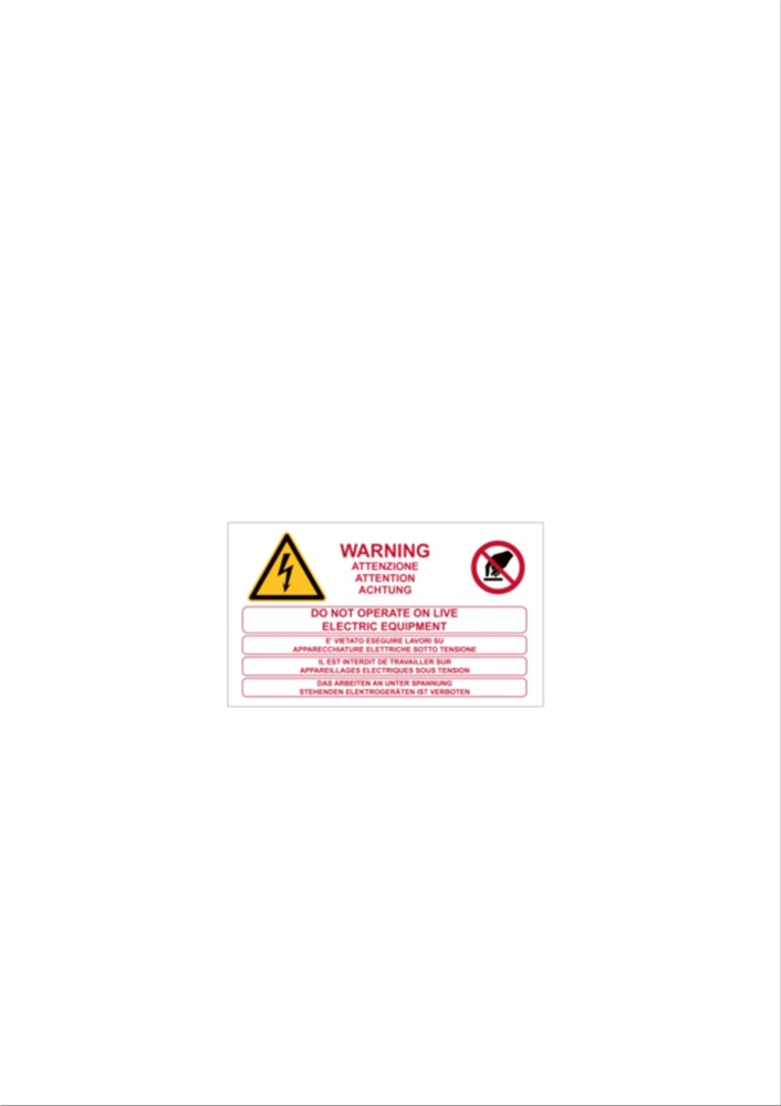 Etichetta VS-I114 70x120 mm per impianti elettrici
