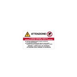 Etichetta adesiva divieto lavori apparecchiature elettriche 70x120 mm segnalazione sicurezza impianti