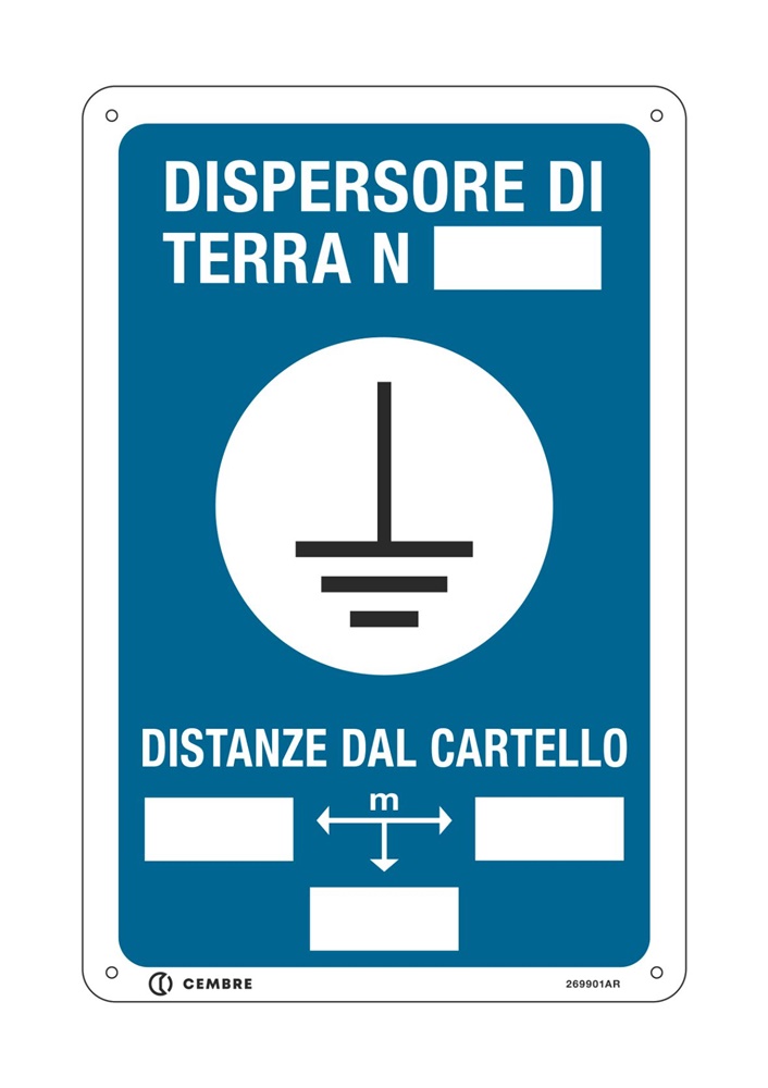 Targa alluminio 250x165 mm dispensatore terra segnalazione impianti macchinari