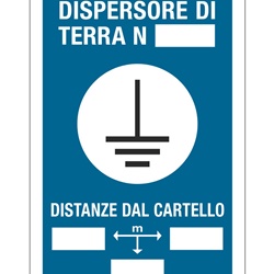 Targa alluminio 250x165 mm dispensatore terra segnalazione impianti macchinari