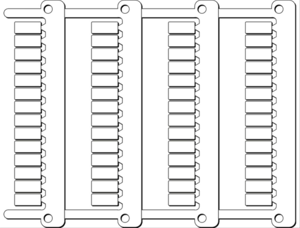 Targhetta MG-CPM-05 bianca 5x10 mm per morsetti componibili marcatura rapida e resistente