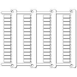 Targhetta MG-CPM-05 bianca 5x10 mm per morsetti componibili marcatura rapida e resistente