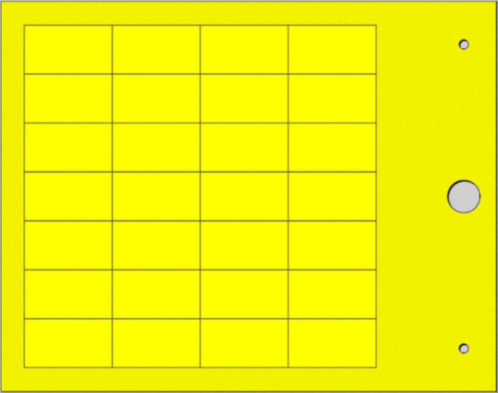 Targhetta MG-TAP gialla 15x27 mm in PVC rigido per identificazione cavi e componenti