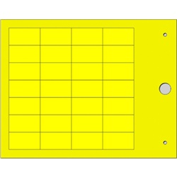 Targhetta MG-TAP gialla 15x27 mm in PVC rigido per identificazione cavi e componenti