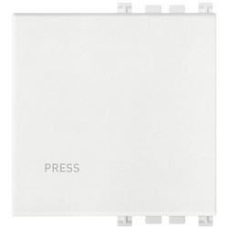 Tasto intercambiabile 2 moduli simbolo PRESS illuminabile bianco per impianti elettrici