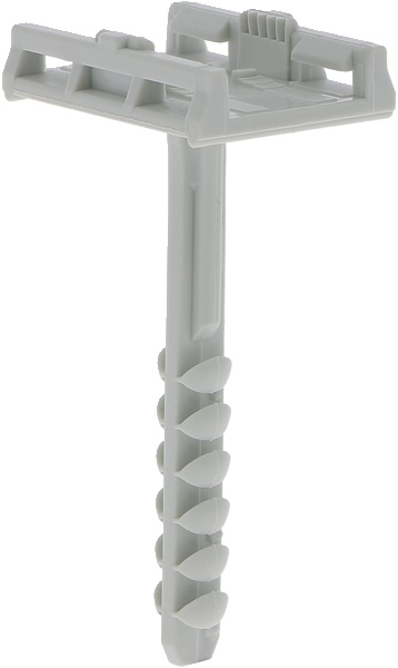 Tassello supporto clip fissatubo 6x25 mm PA 6,6 grigio confezione 100 pezzi per montaggio sicuro tubi e guaine su pareti e soffitti materiali cavi e pieni