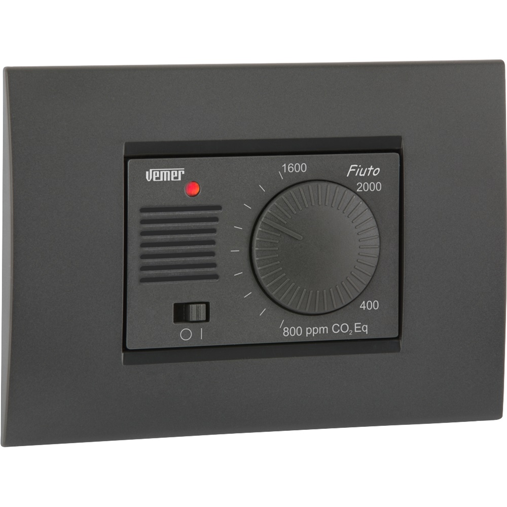 Rivelatore qualità aria CO2 da incasso con relè comando ventilatore e segnalazione LED