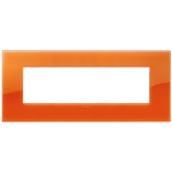 Placca Classic 7 moduli tecnopolimero colore Reflex orange per impianti elettrici
