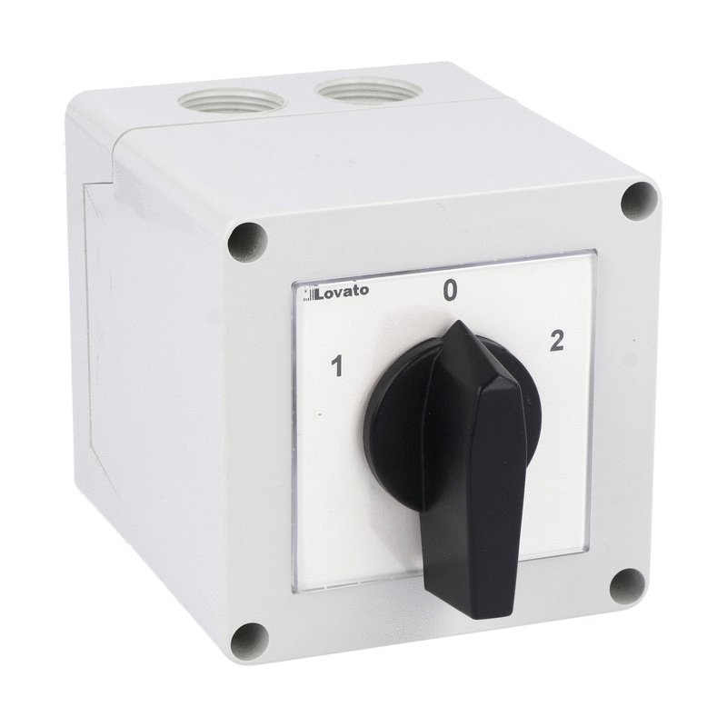 Commutatore a camme 4 poli 32A cassetta plastica 90x90 serie GN uso industriale