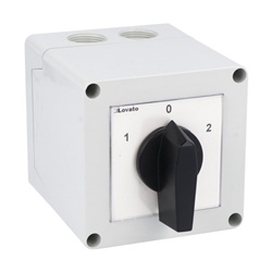 Commutatore a camme 4 poli 32A cassetta plastica 90x90 serie GN uso industriale