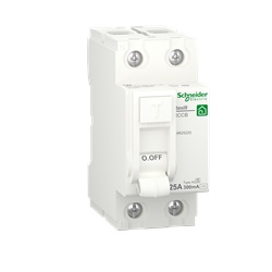 Interruttore differenziale (RCCB), Resi9, 2P, 25 A, 300 mA, Tipo AC, selettivo