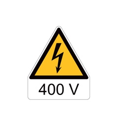 Etichetta avvertimento WST-TSW lato 150 mm per macchinari impianti