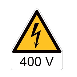 Etichetta avvertimento WST-TSW lato 200 mm per macchinari impianti