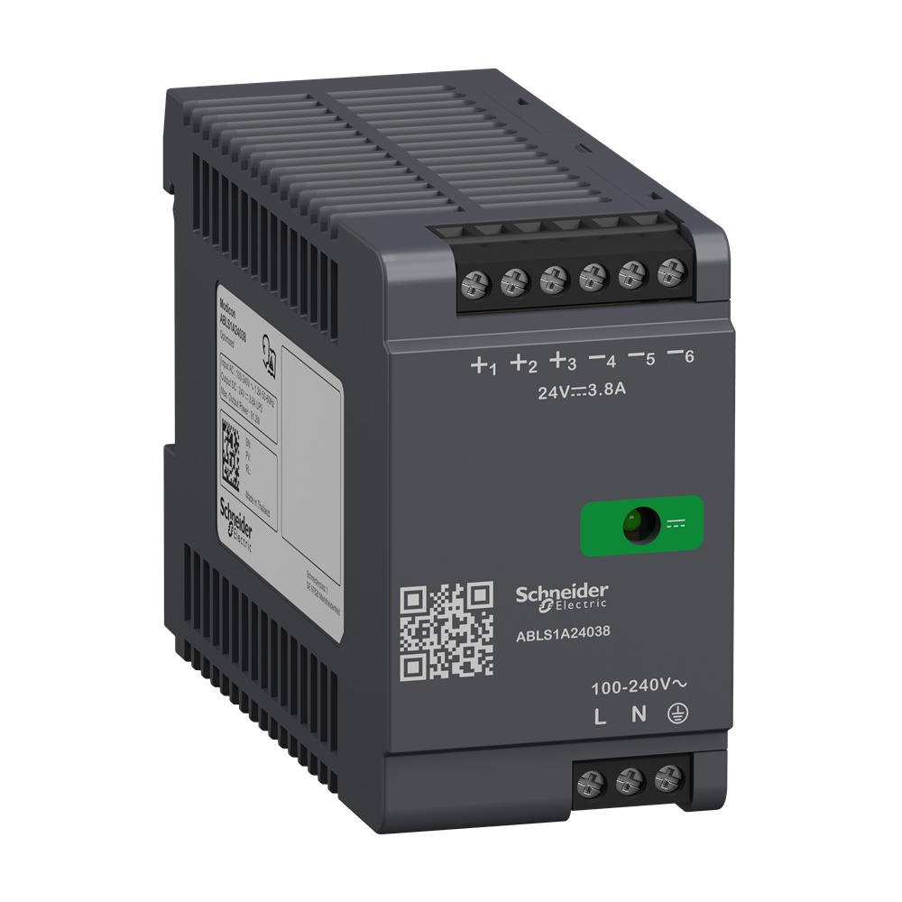 Alimentatori switching, 100-240 V AC, 24 V 3.8 A, monofase, Ottimizzato