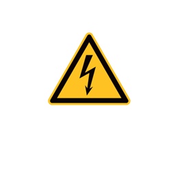 Etichetta adesiva avvertimento simbolo tensione elettrica 100mm per macchinari impianti sicurezza