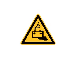 Etichetta avvertimento batterie 50mm segnalazione impianti