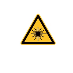 Etichetta avvertimento laser 12,5mm per impianti bulk