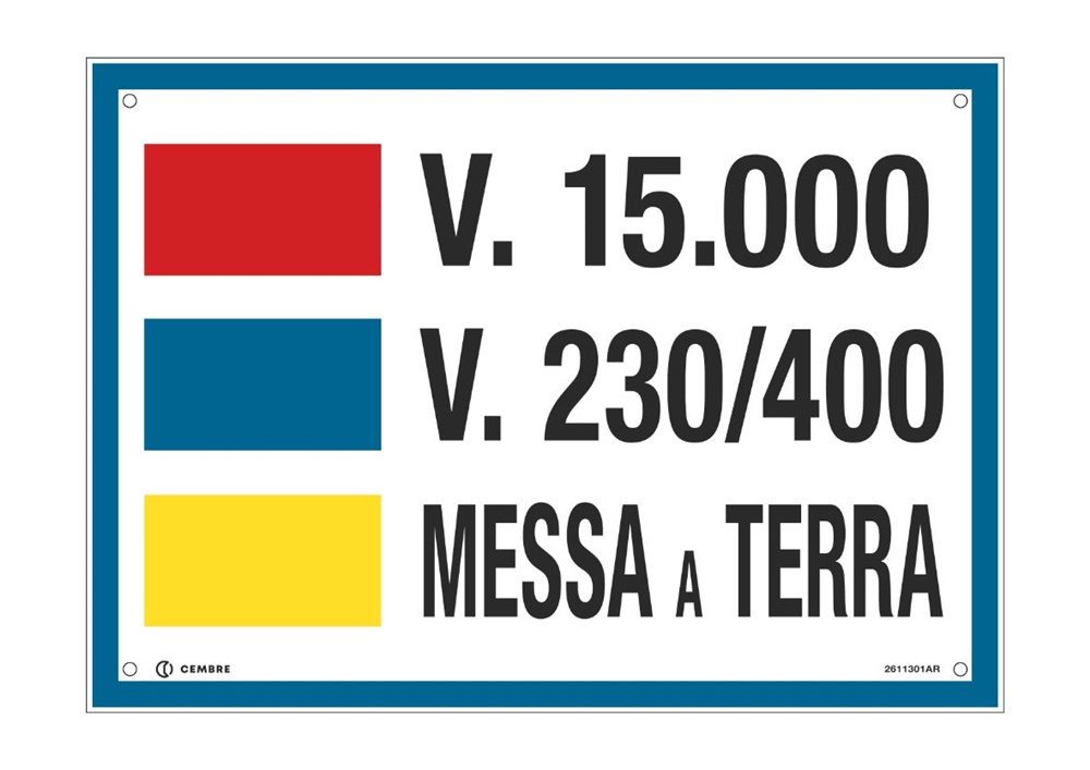 Targa alluminio VS-I113 250x350mm 15.000V segnalazione impianti