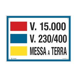 Targa alluminio VS-I113 250x350mm 15.000V segnalazione impianti