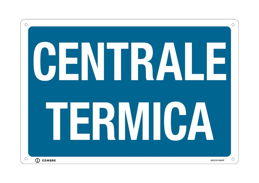 Targa alluminio VS-I21 200x300 mm centrale termica
