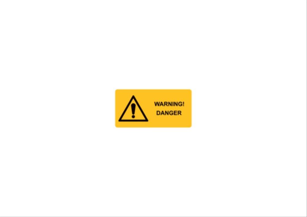 Etichetta avvertimento WST-LAY 37x74 simboli testo inglese impianti