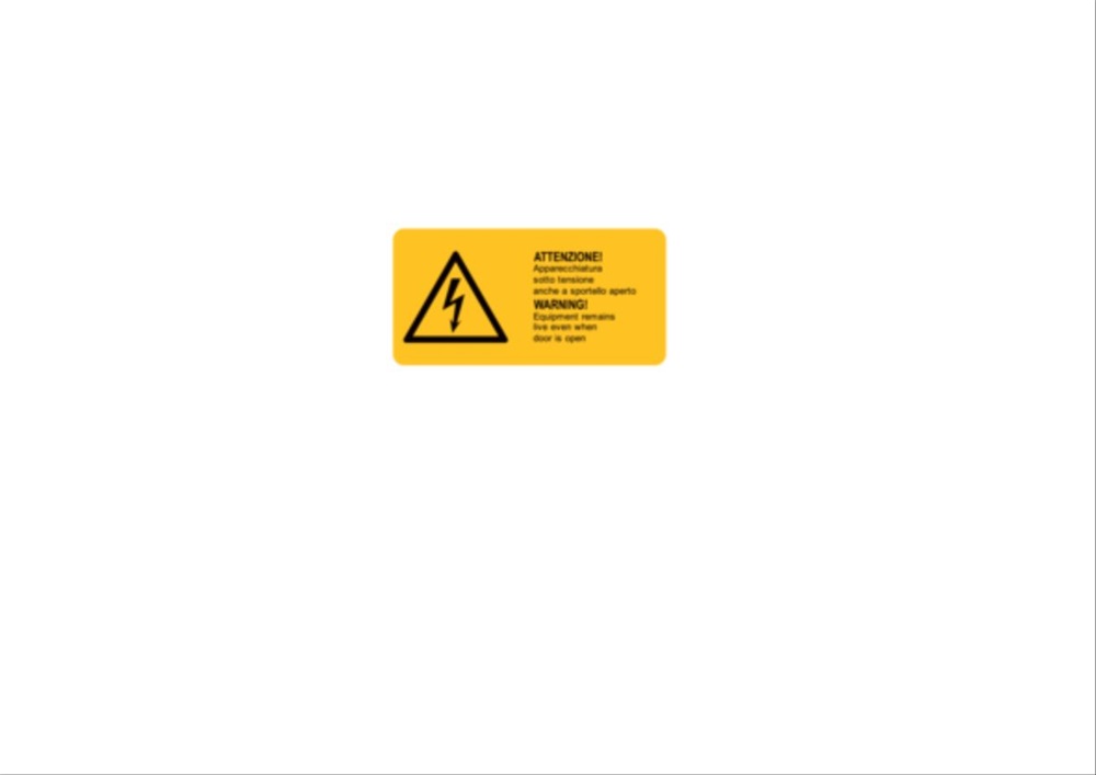 Etichetta avvertimento WST-LAY 37x74mm testo ITA/ENG per impianti
