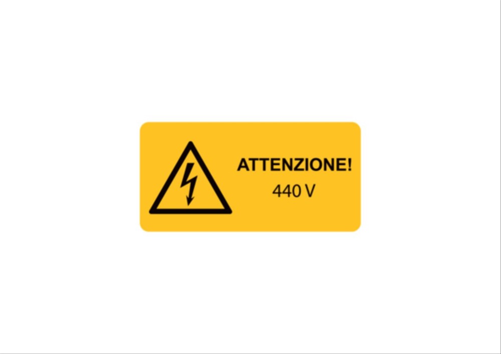 Etichetta avvertimento WST-LAY 65x131mm per impianti e macchinari