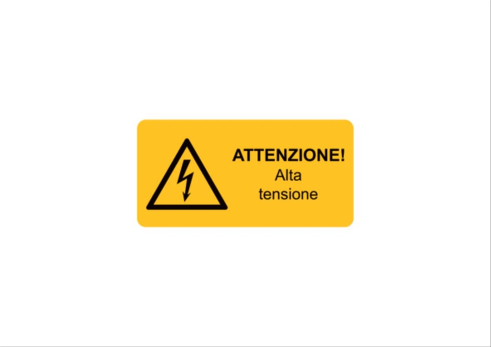 Etichetta avvertimento WST-LAY 65x131 mm per impianti e macchinari