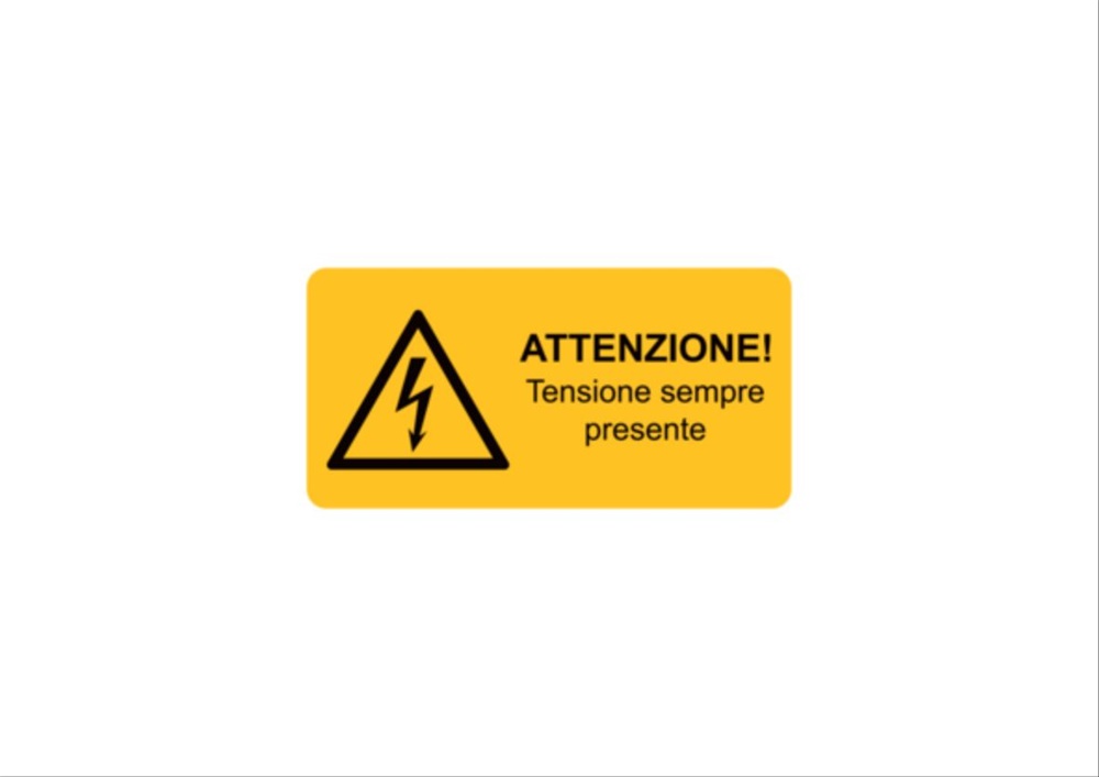 Etichetta avvertimento WST-LAY 65x131 mm per macchinari e impianti