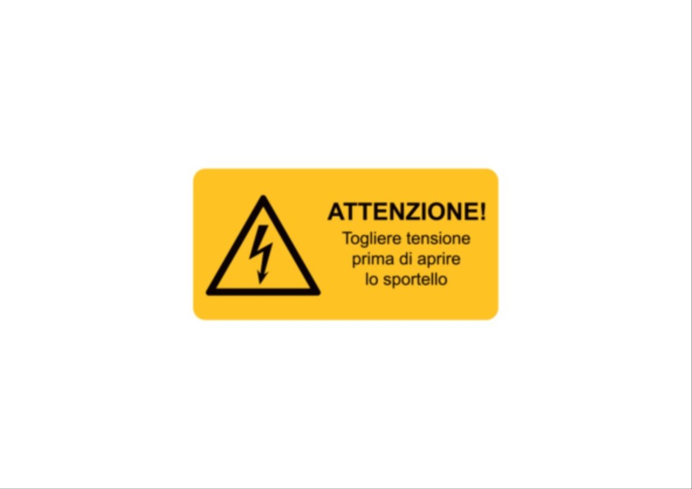 Etichetta avvertimento WST-LAY 65x131 mm per impianti macchinari