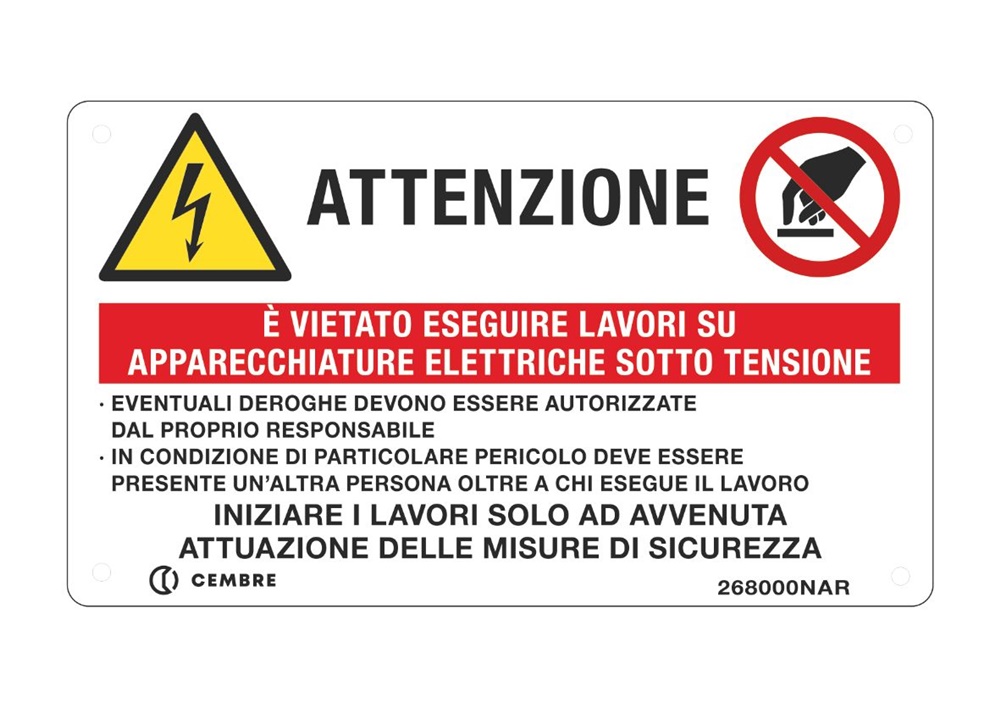 Targa alluminio VS-I80 70x120 mm simboli testo per impianti