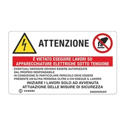 Targa alluminio VS-I80 70x120 mm simboli testo per impianti